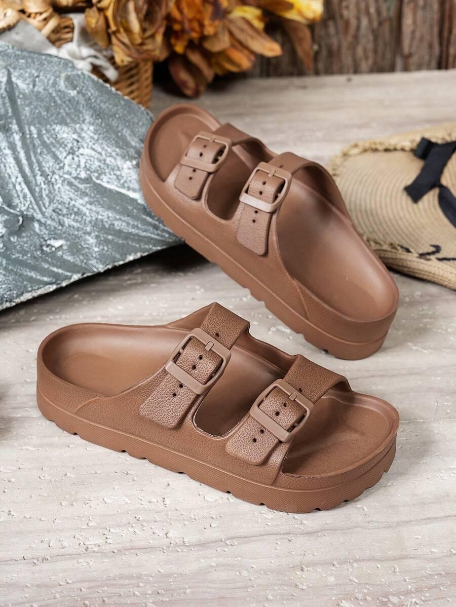 SHEIN BRĄZOWE KLAPKI CASUAL S06__37