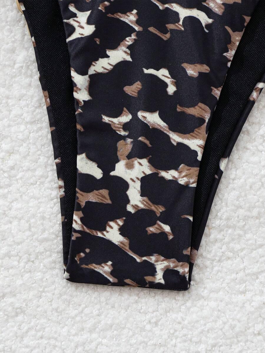 SHEIN DWUCZĘŚCIOWY STRÓJ KĄPIELOWY ANIMAL PRINT S09__S