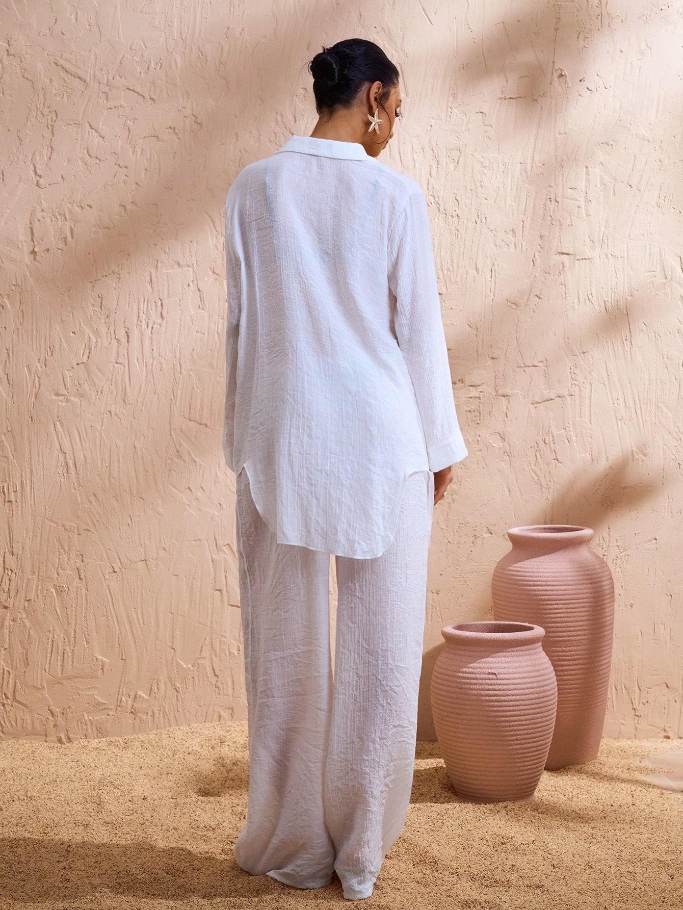 SHEIN BIAŁE SPODNIE CASUAL S06__S