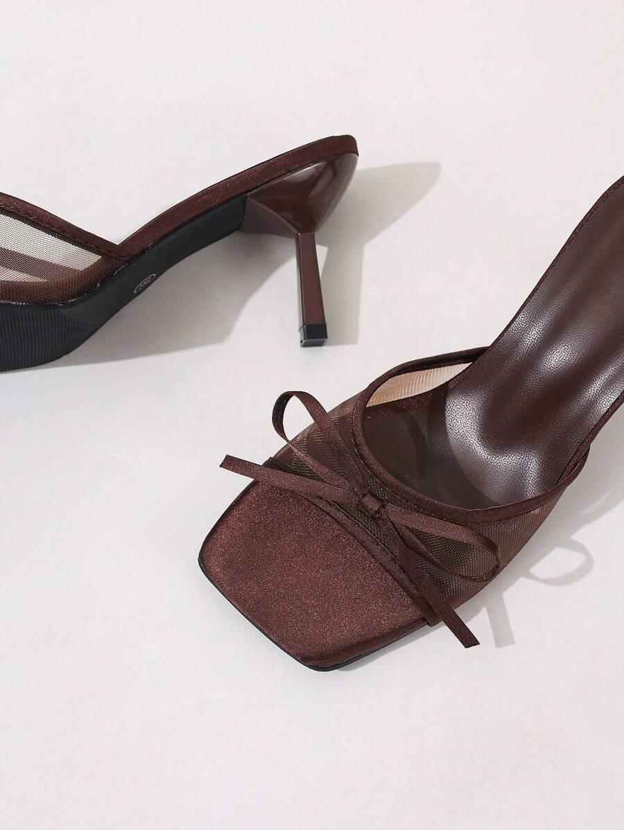 SHEIN BRĄZOWE SANDAŁY NA OBCASIE S06__37,5