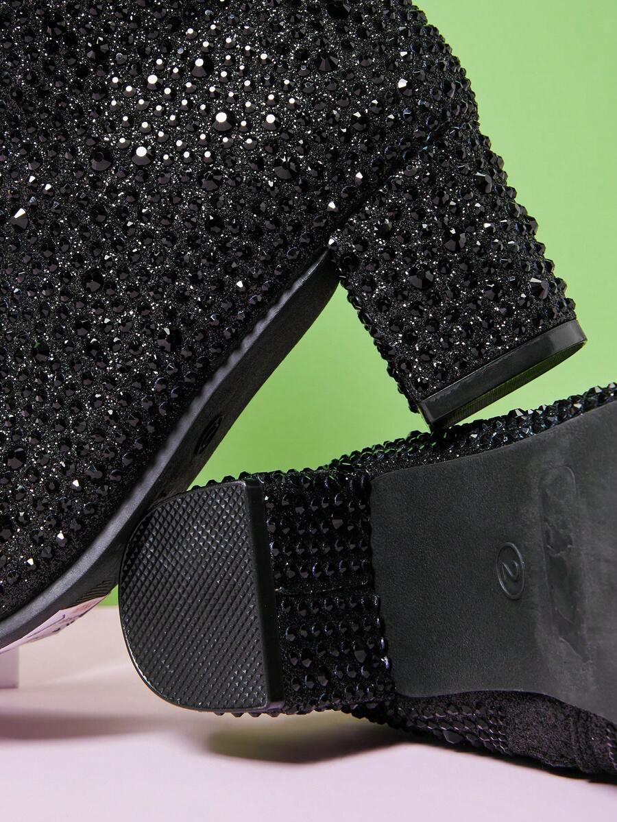 SHEIN CZARNE KOZAKI CEKINY W01__30