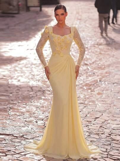 SHEIN ŻÓŁTA MAXI SUKIENKA S09__M