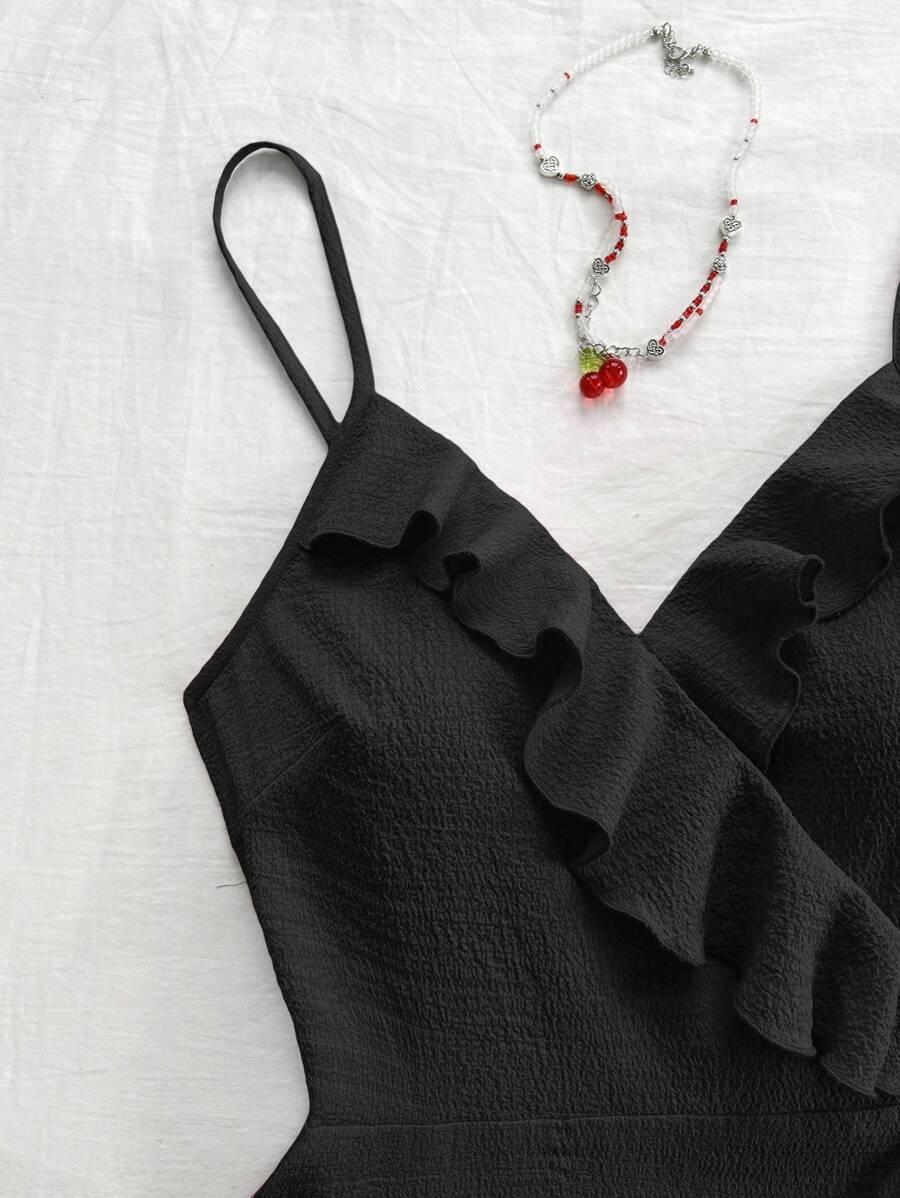 SHEIN CZARNA SUKIENKA WIĄZANIE S06__L