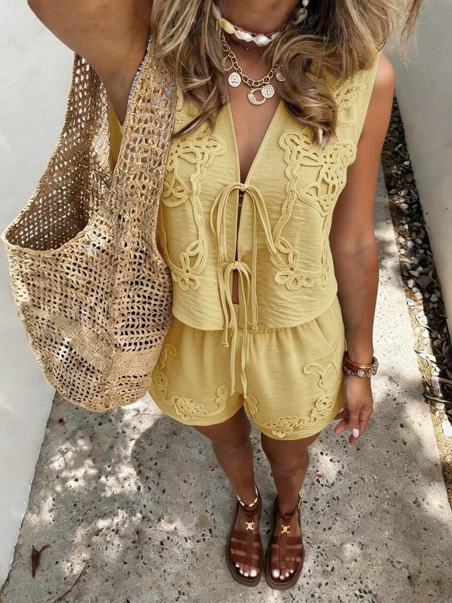 SHEIN ŻÓŁTE SPODENKI CASUAL S06__L