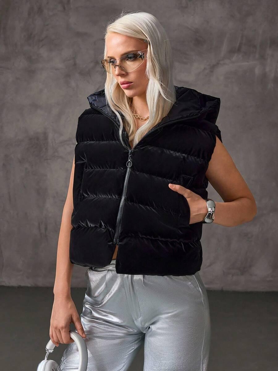 ASTOR CZARNA KAMIZELKA Z KAPTUREM W01__XL