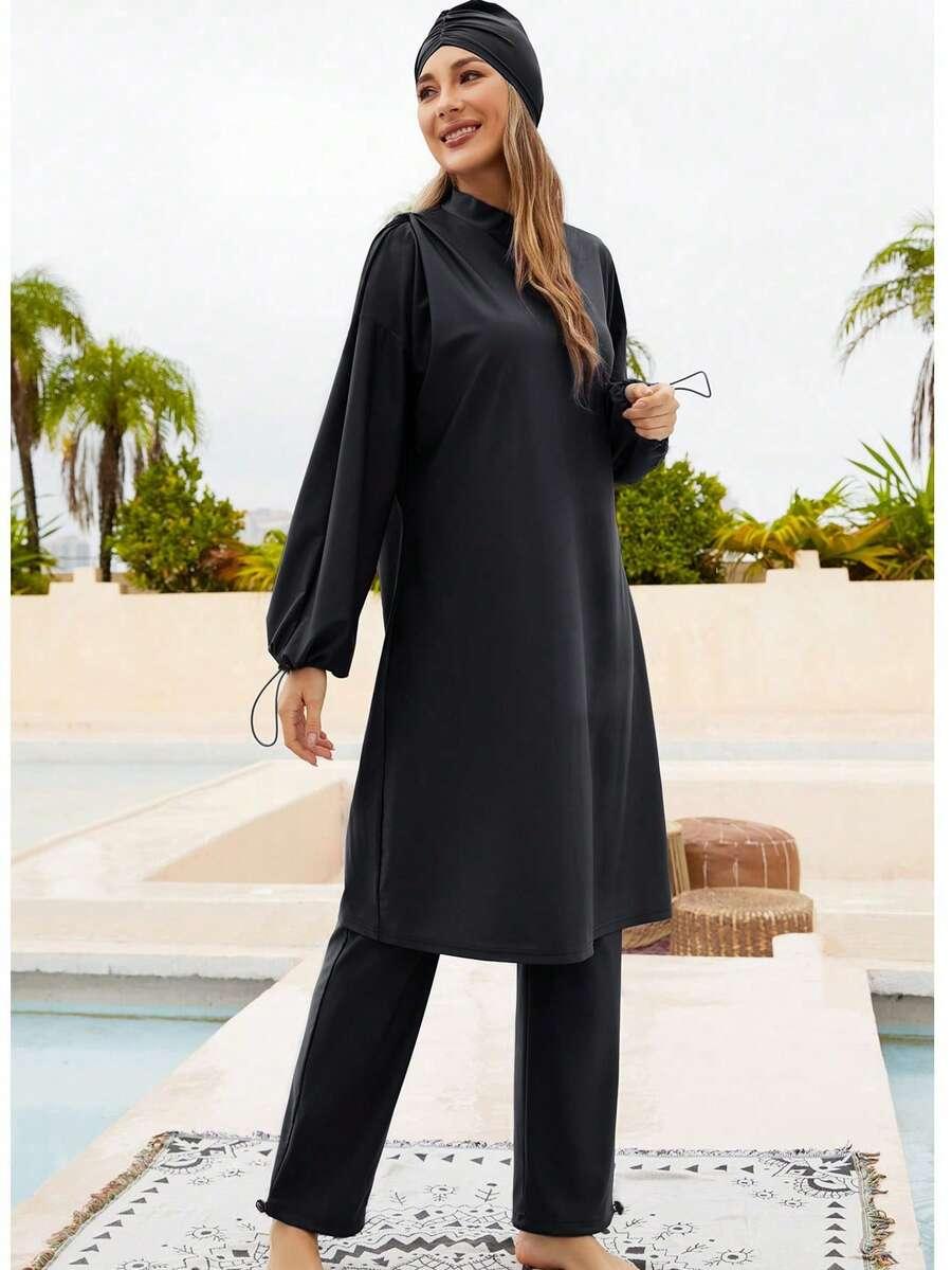 SHEIN STRÓJ KĄPIELOWY CZAPKA SUKIENKA SPODNIE KOMPLET S09__XXL