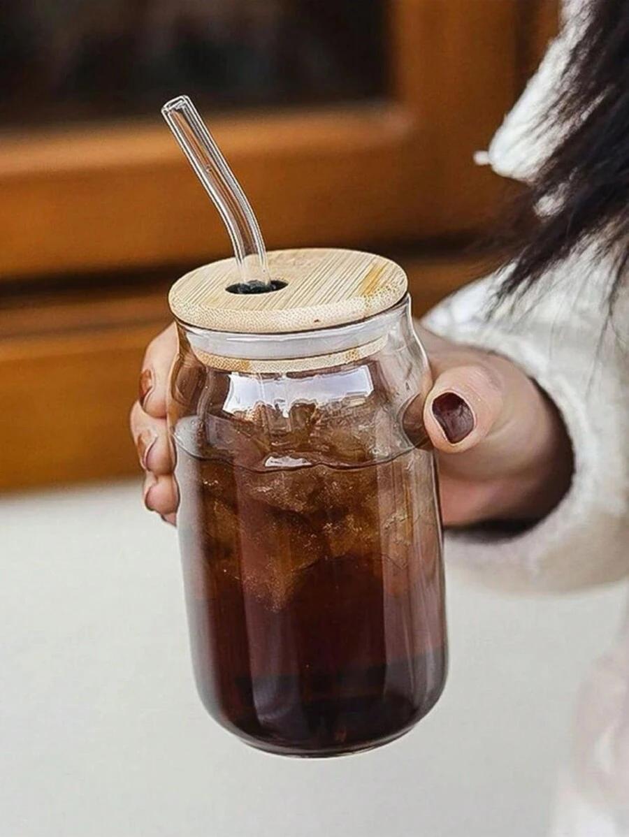 SHEIN SZKLANY KUBEK SŁOMKA S07__400ML