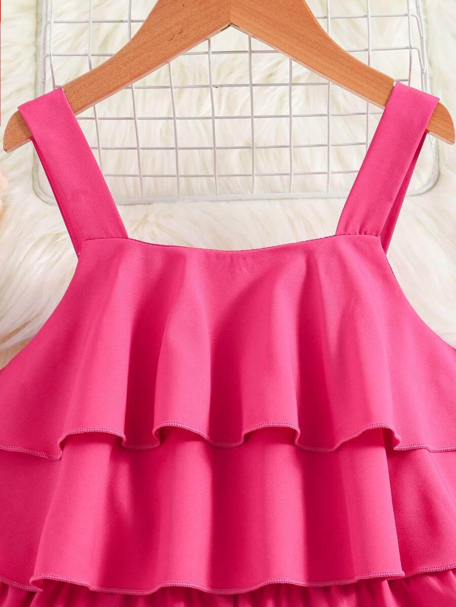 SHEIN RÓŻOWY KOMBINEZON FALBANY S06__122-128