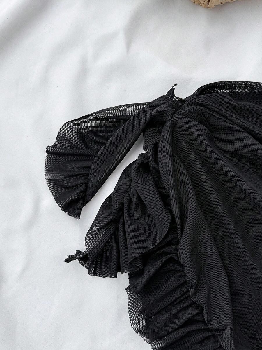 SHEIN JEDNOCZĘŚCIOWY STRÓJ KĄPIELOWY SPÓDNICA KOMPLET S09__128-134