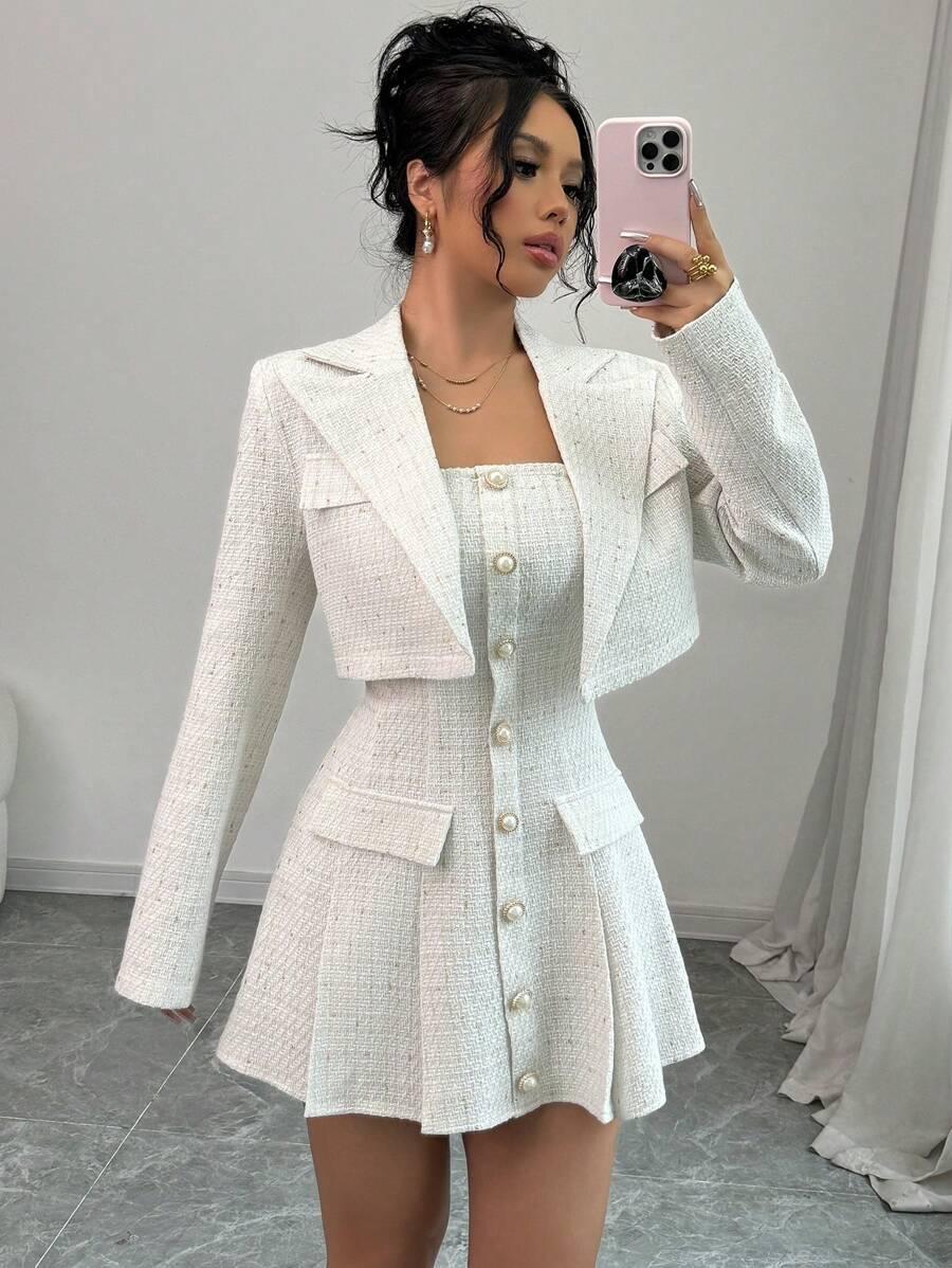 SHEIN SUKIENKA MARYNARKA KOMPLET S06__XXS