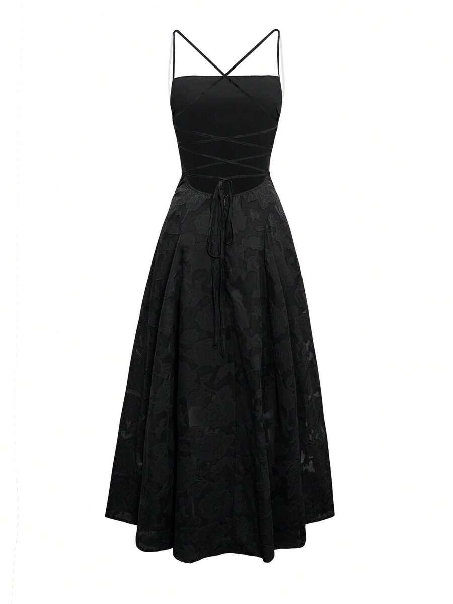 SHEIN CZARNA MAXI SUKIENKA S06__S