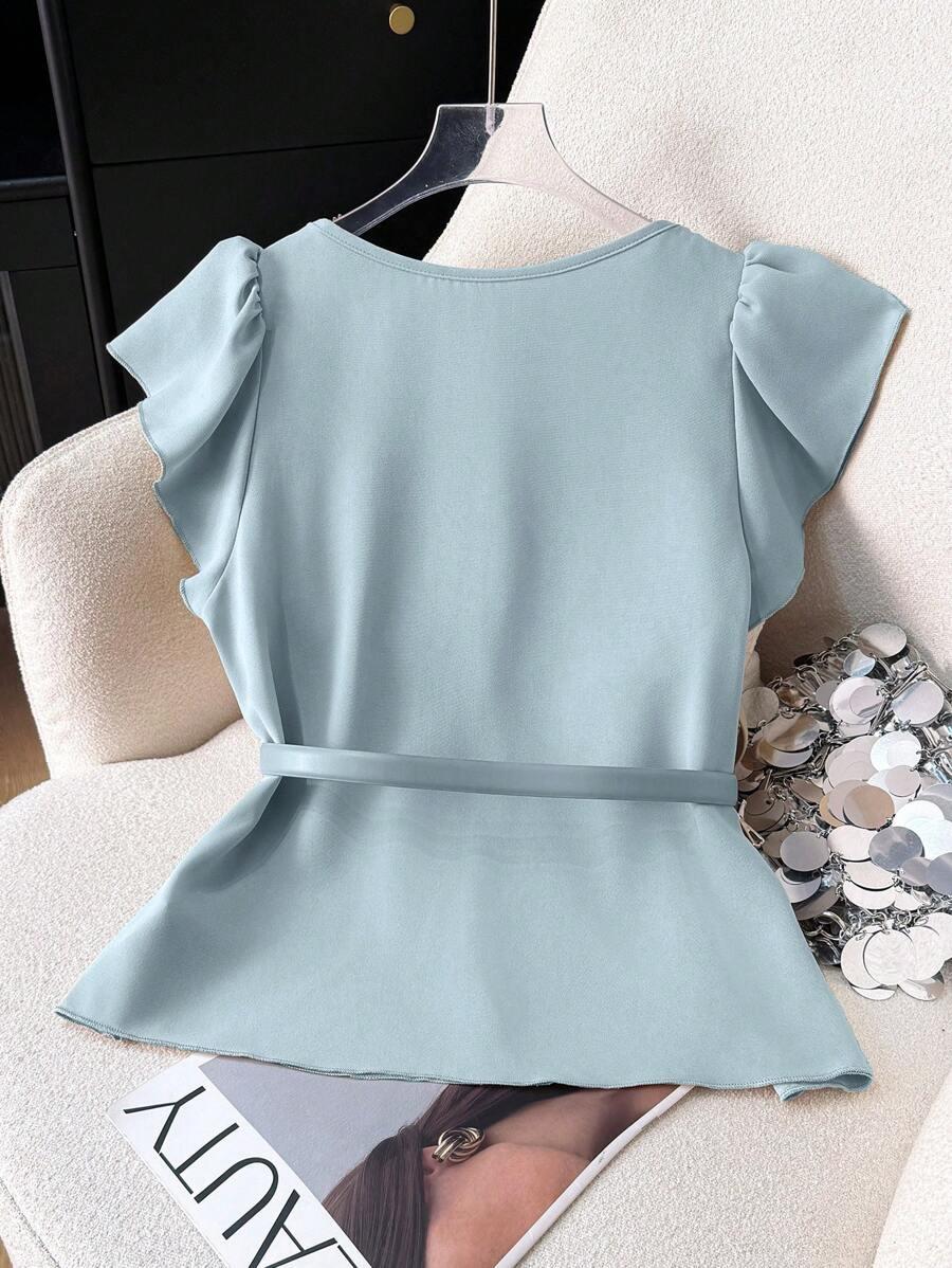 SHEIN NIEBIESKA BLUZKA FALBANY S06__M