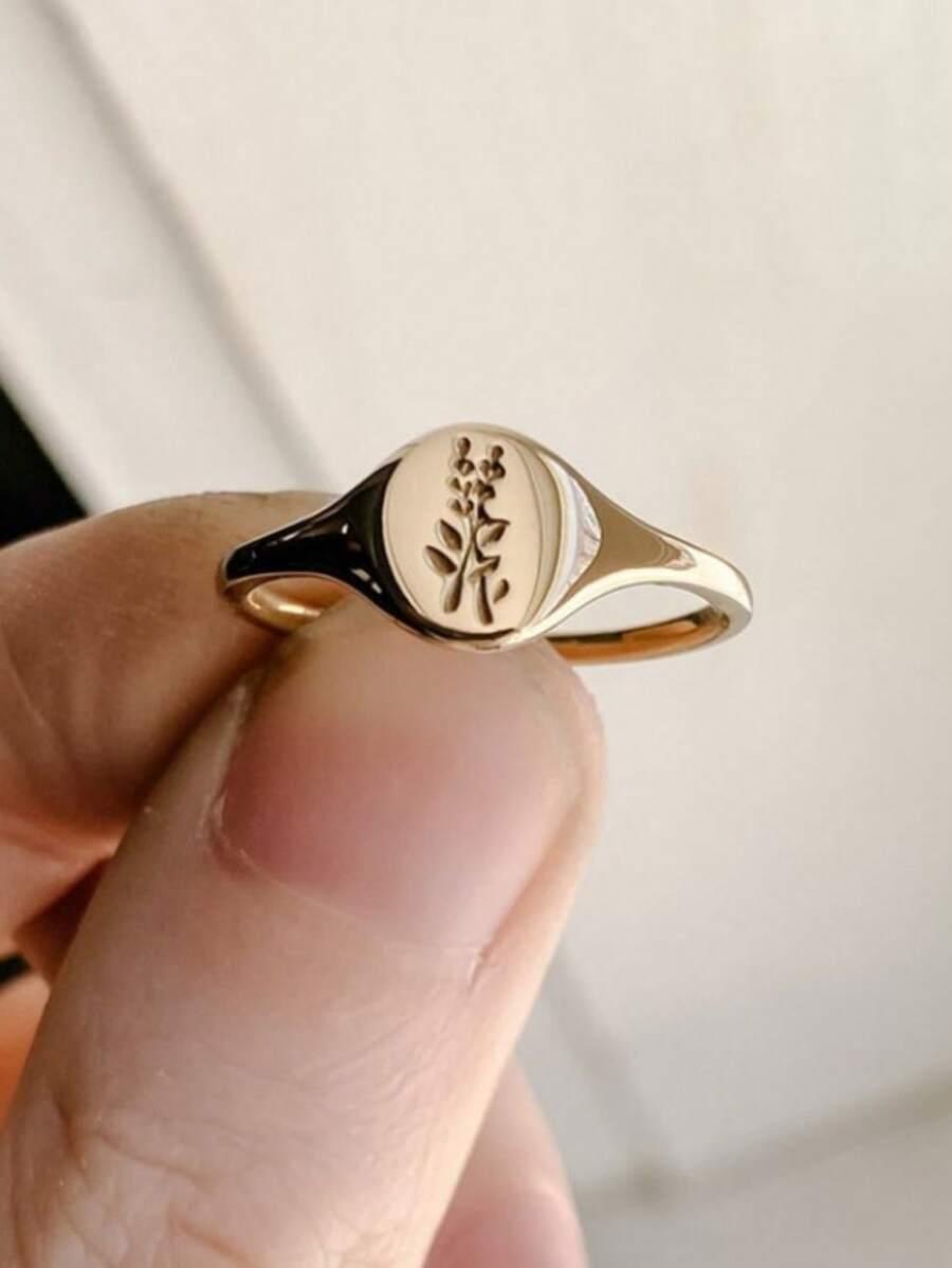 SHEIN ZŁOTY PIERŚCIONEK WZÓR S07