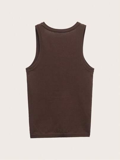 SHEIN BRĄZOWY TOP CASUAL PK01__S