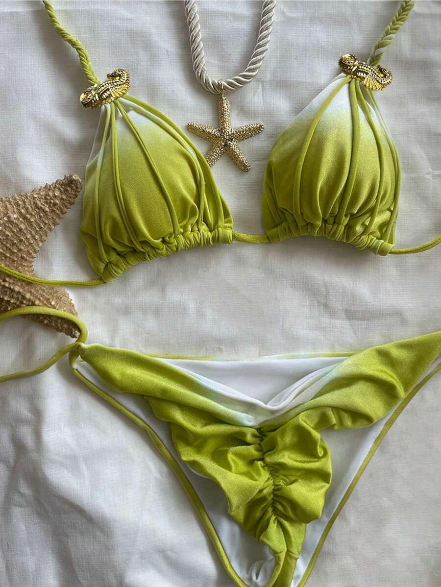 SHEIN DWUCZĘŚCIOWY STRÓJ KĄPIELOWY S09__L