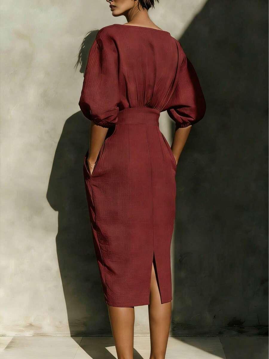 SHEIN BORDOWA MIDI SUKIENKA S06__XXL