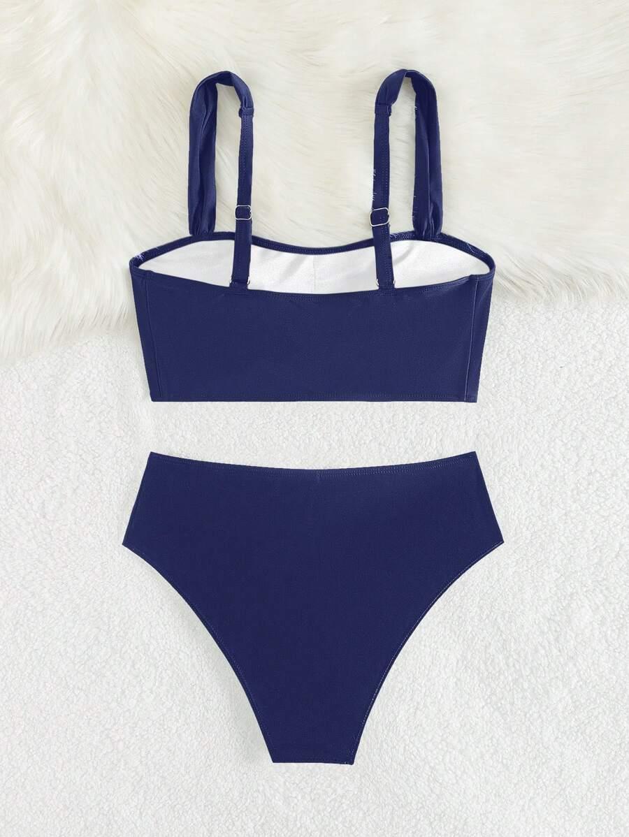 SHEIN NIEBIESKI DWUCZĘŚCIOWY STRÓJ KĄPIELOWY S09__M