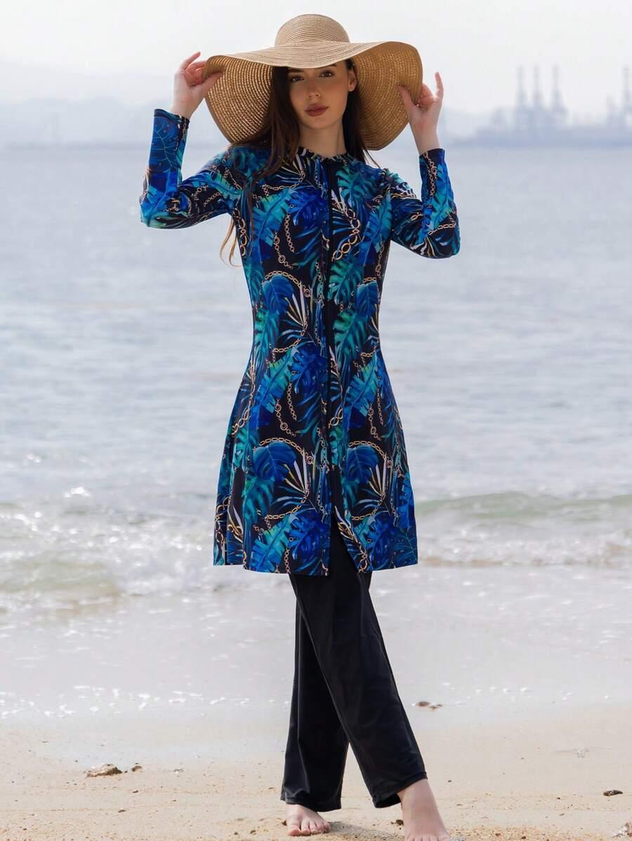 SHEIN DWUCZĘŚCIOWY STRÓJ KĄPIELOWY BURKINI S06__M