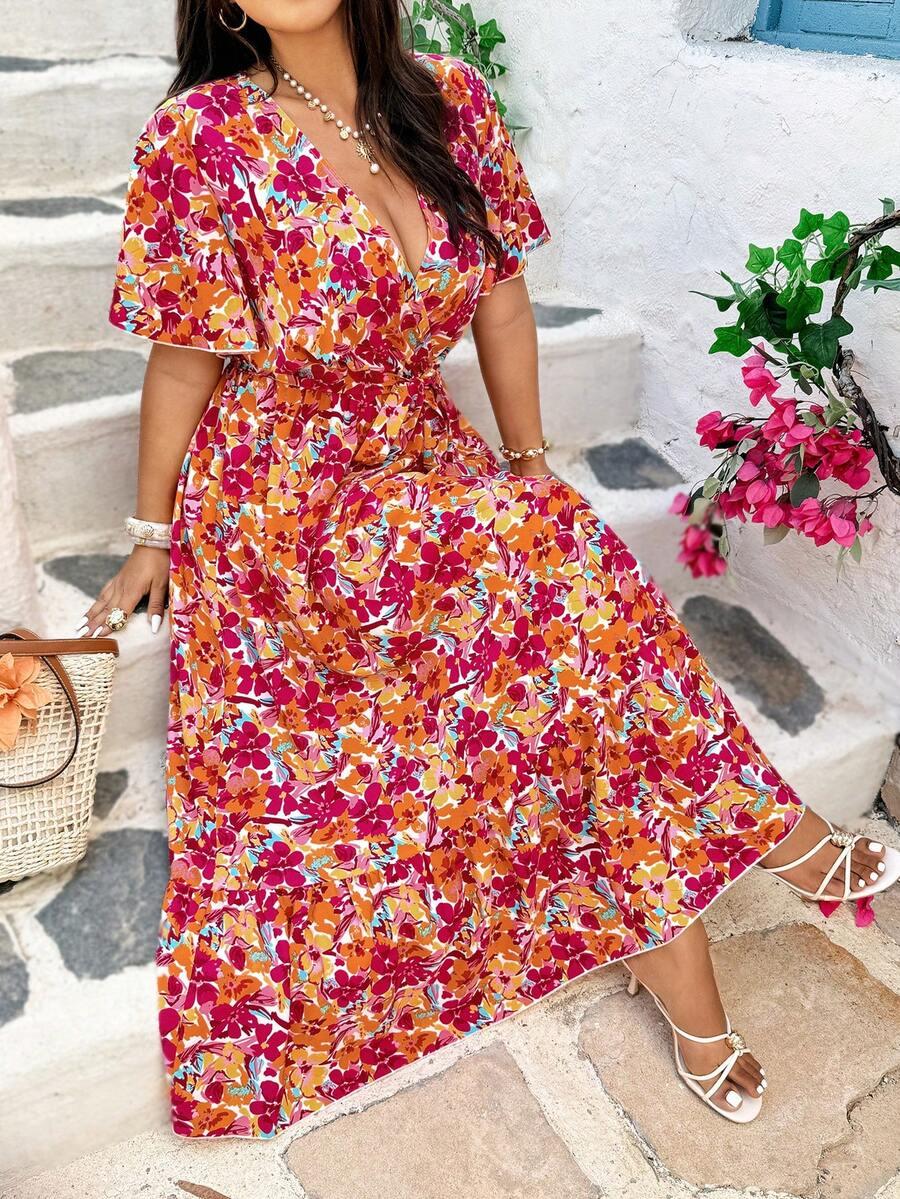 VIONELLE MAXI SUKIENKA W KWIATY S06__XXL