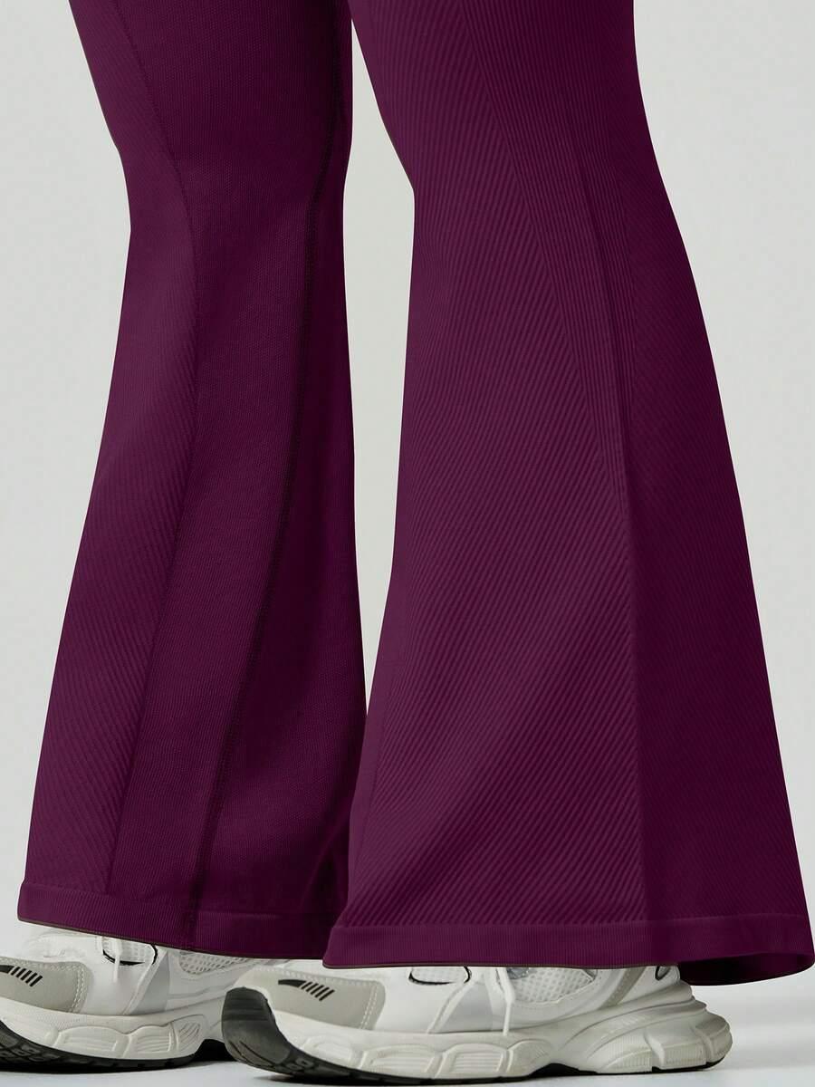 SHEIN FIOLETOWE LEGGINSY DZWONY S06__L