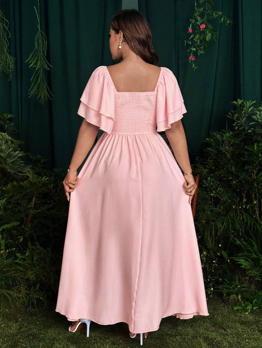 SHEIN RÓŻOWA MAXI SUKIENKA S06__48