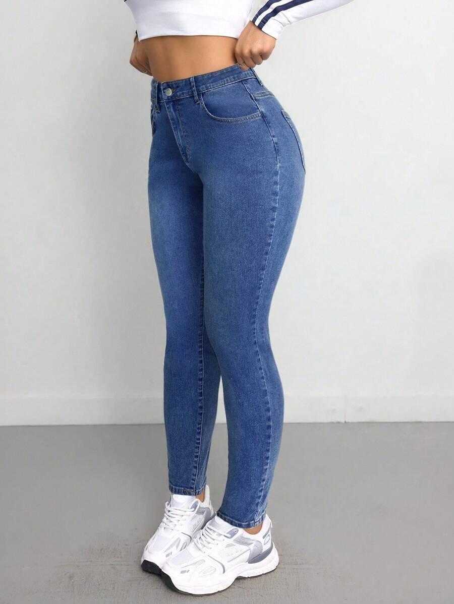 SHEIN SPODNIE JEANS RURKI S06__50