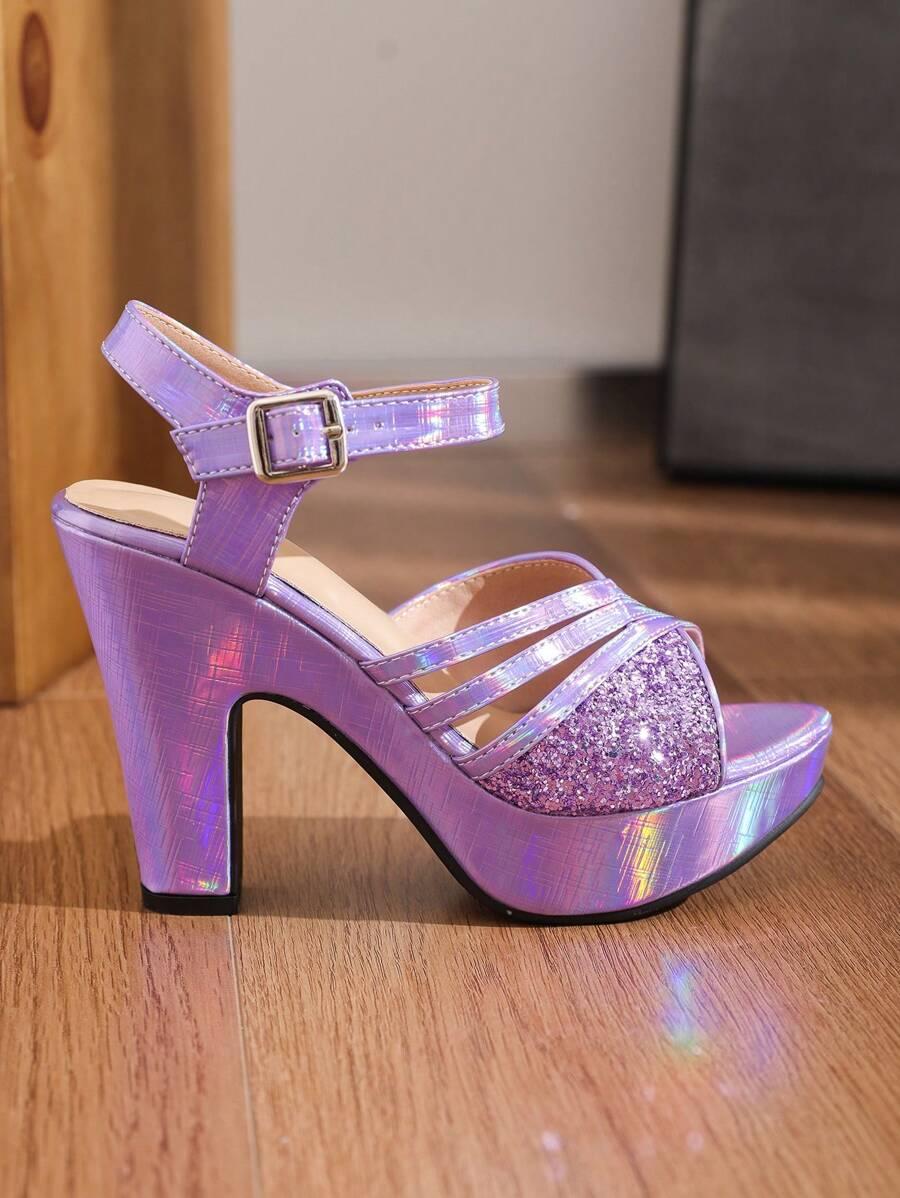 SHEIN FIOLETOWE SANDAŁY PLATFORMA S06__37