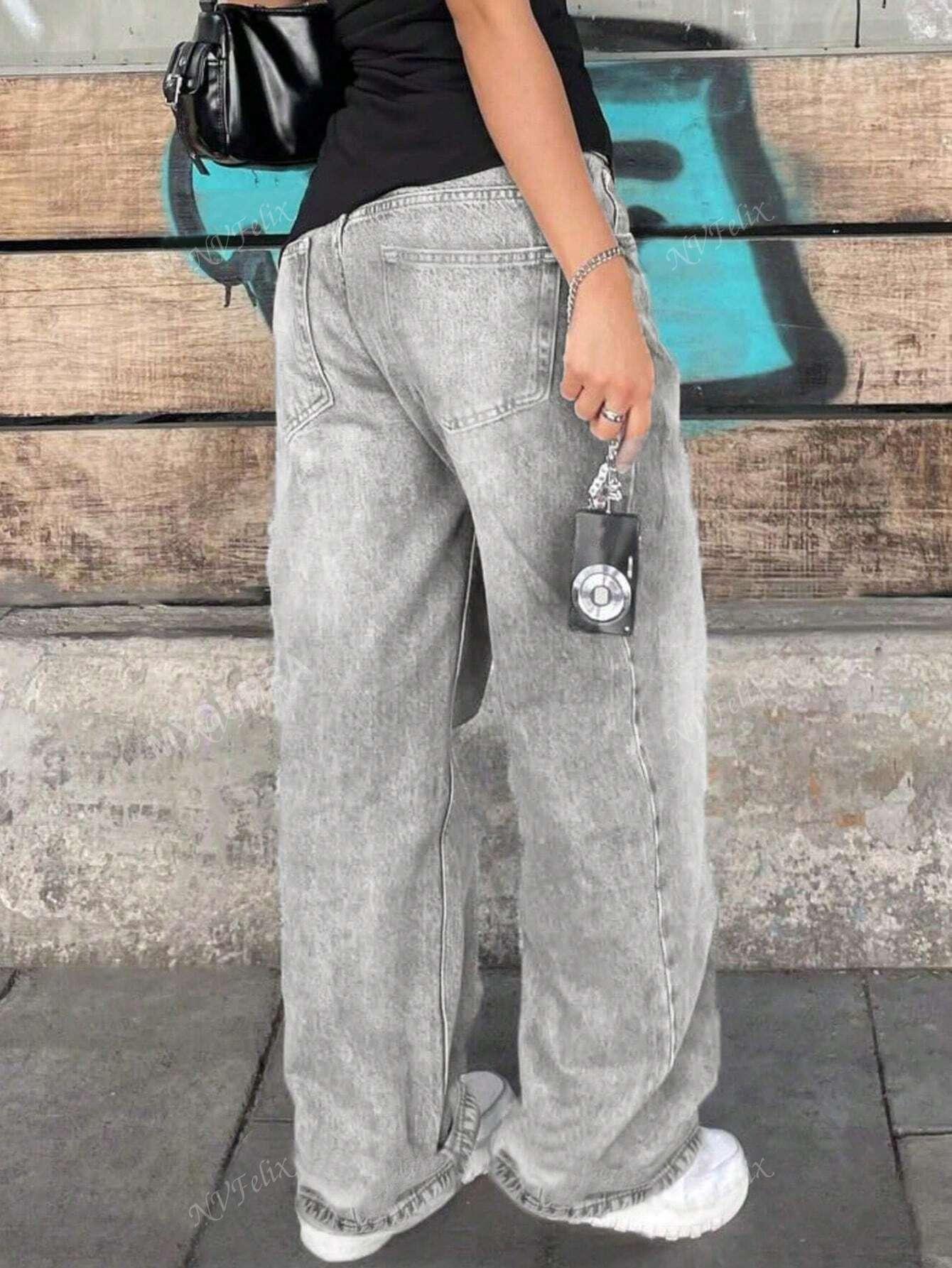 SHEIN SPODNIE JEANS CASUAL S06__S