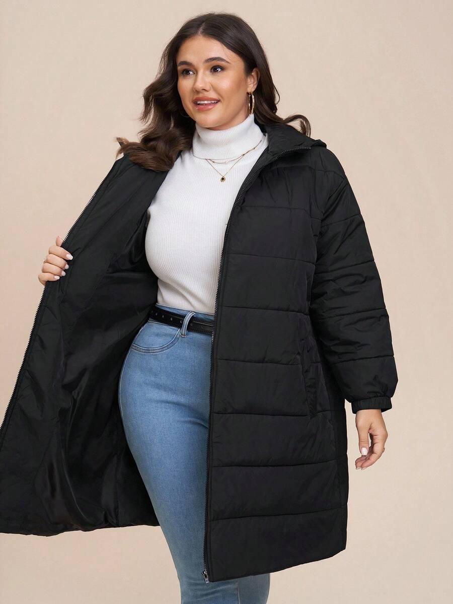 SHEIN CZARNA PIKOWANA KURTKA ZAMEK W01__XXL
