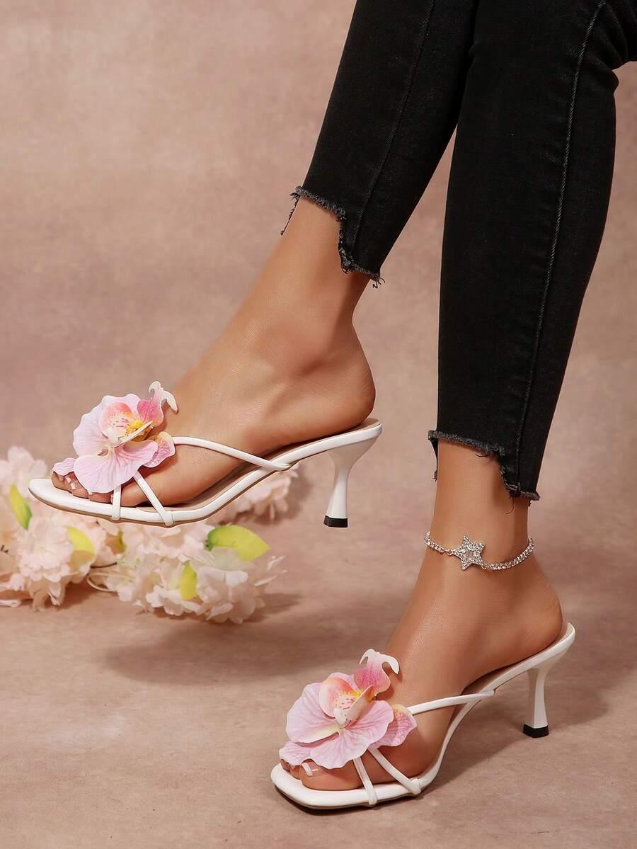 SHEIN BIAŁE SANDAŁY ZDOBIENIE S06__40,5