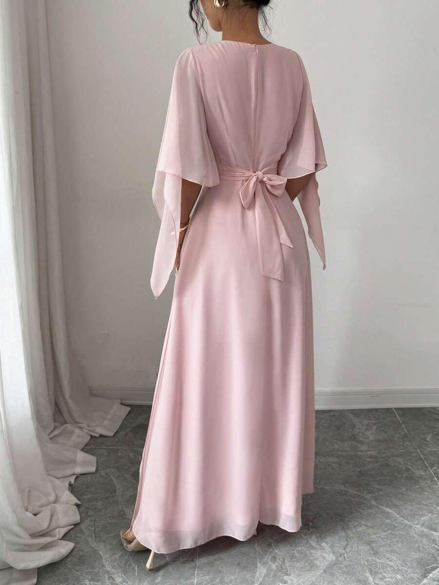 SHEIN RÓŻOWA MAXI SUKIENKA S06__M