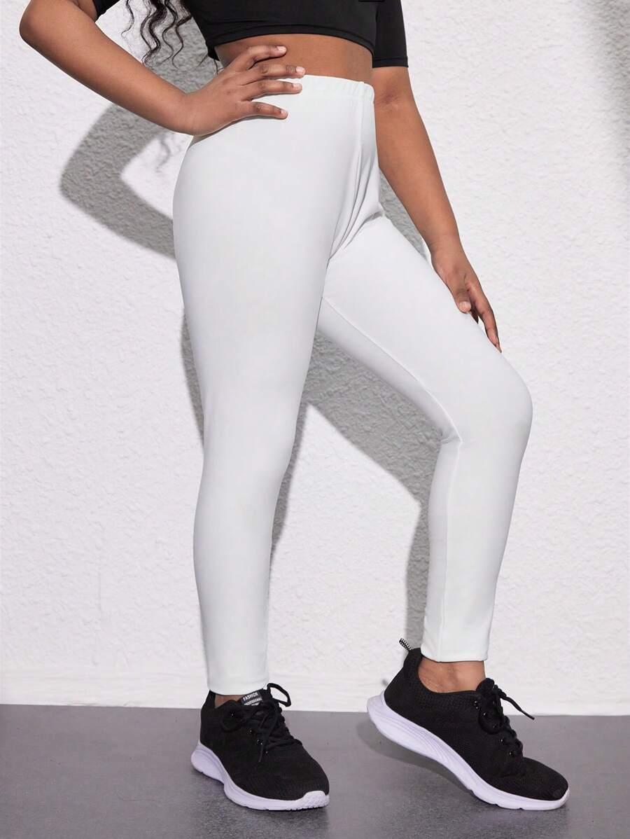 SHEIN BIAŁE LEGGINSY WYSOKI STAN S06__146/152