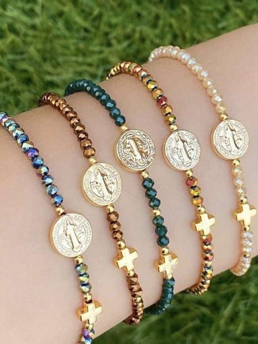 SHEIN BRANSOLETKI KRZYŻYK 3-PACK S07__