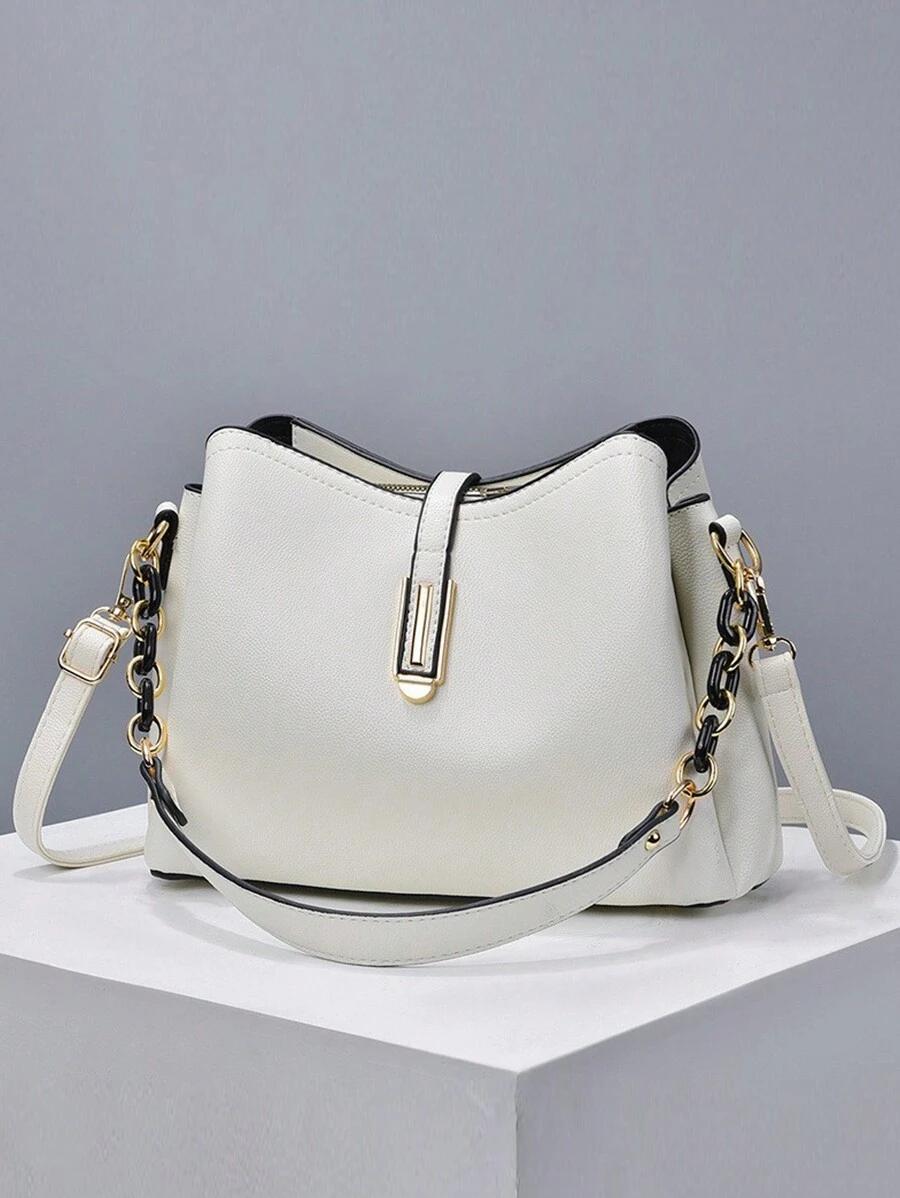 SHEIN BIAŁA TORBA IMITACJA SKÓRY S07__25X18X12CM