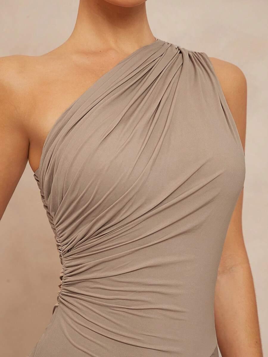 SHEIN BRĄZOWA MAXI SUKIENKA S06__M