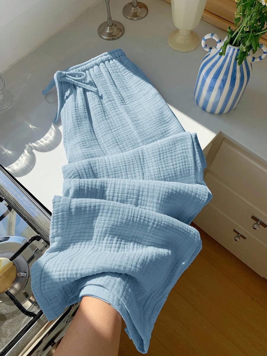 COMFORTCANA NIEBIESKIE SPODNIE WIĄZANIE S06__L