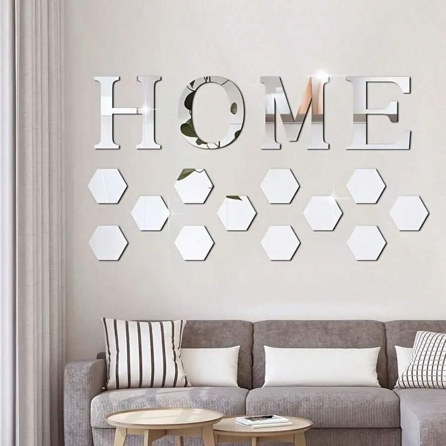 SHEIN DEKORACJA ŚCIENNA NAPIS HOME S07__17X19CM