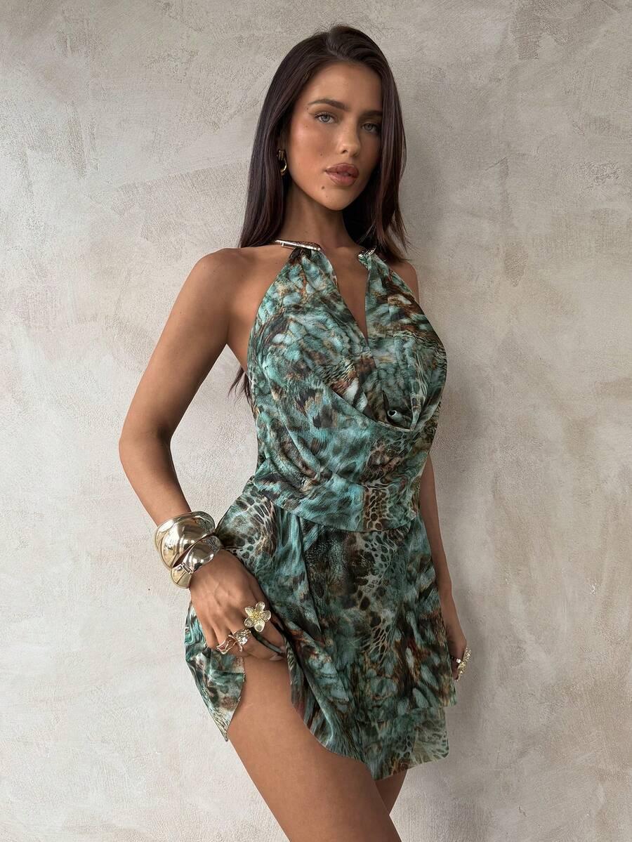 SHEIN MINI SUKIENKA ANIMAL PRINT S06__XS