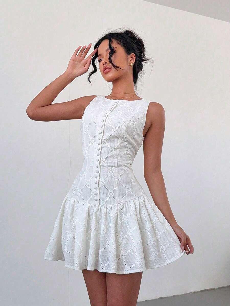 SHEIN KREMOWA MINI SUKIENKA S06__L