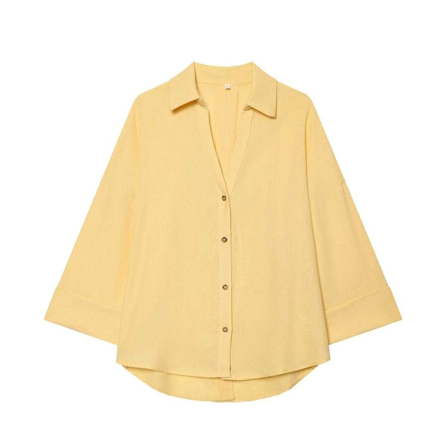 SHEIN ŻÓŁTA KOSZULA OVERSIZE PK01__L