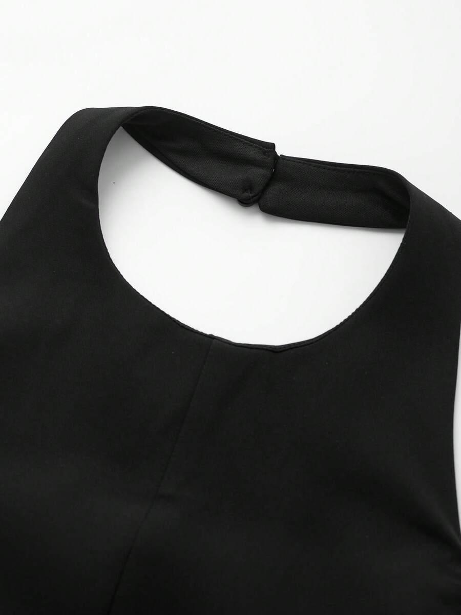 SHEIN CZARNY TOP BEZ RĘKAWÓW S06__S