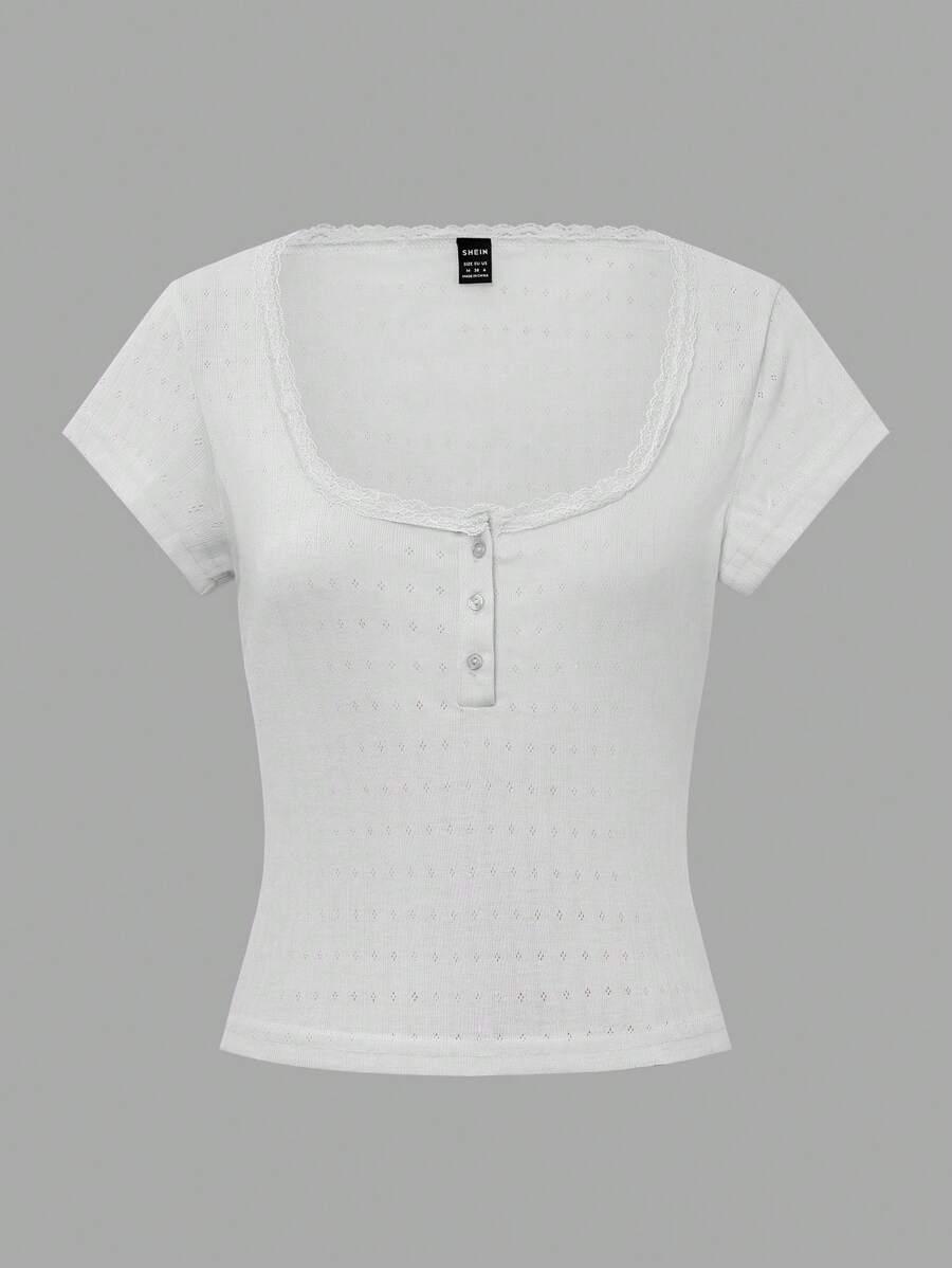 SHEIN BIAŁY TOP KRÓTKI RĘKAW S06__M