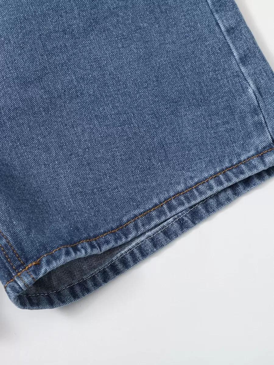 SHEIN NIEBIESKIE SPODENKI JEANS ZAMEK KIESZENIE PK01__XL
