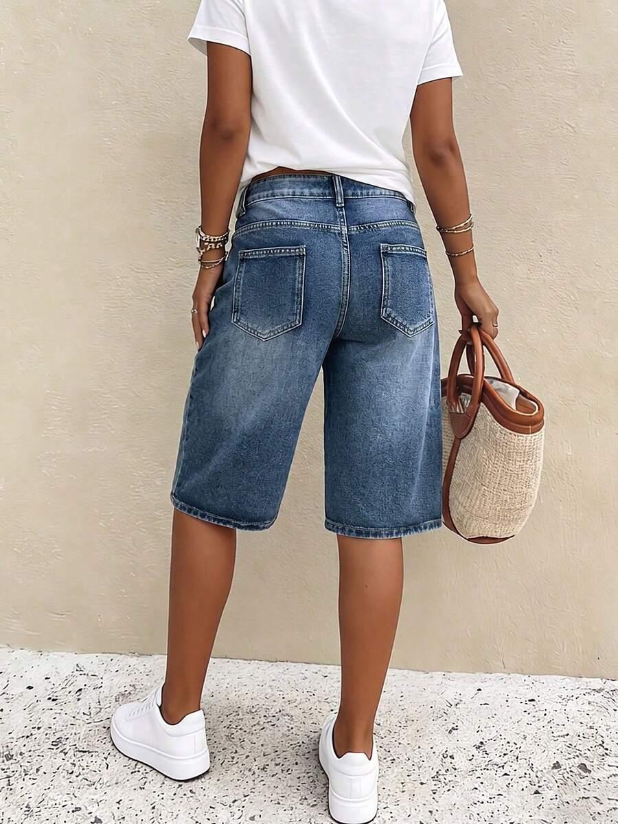 SHEIN NIEBISKIE SPODENKI JEANS S06__S