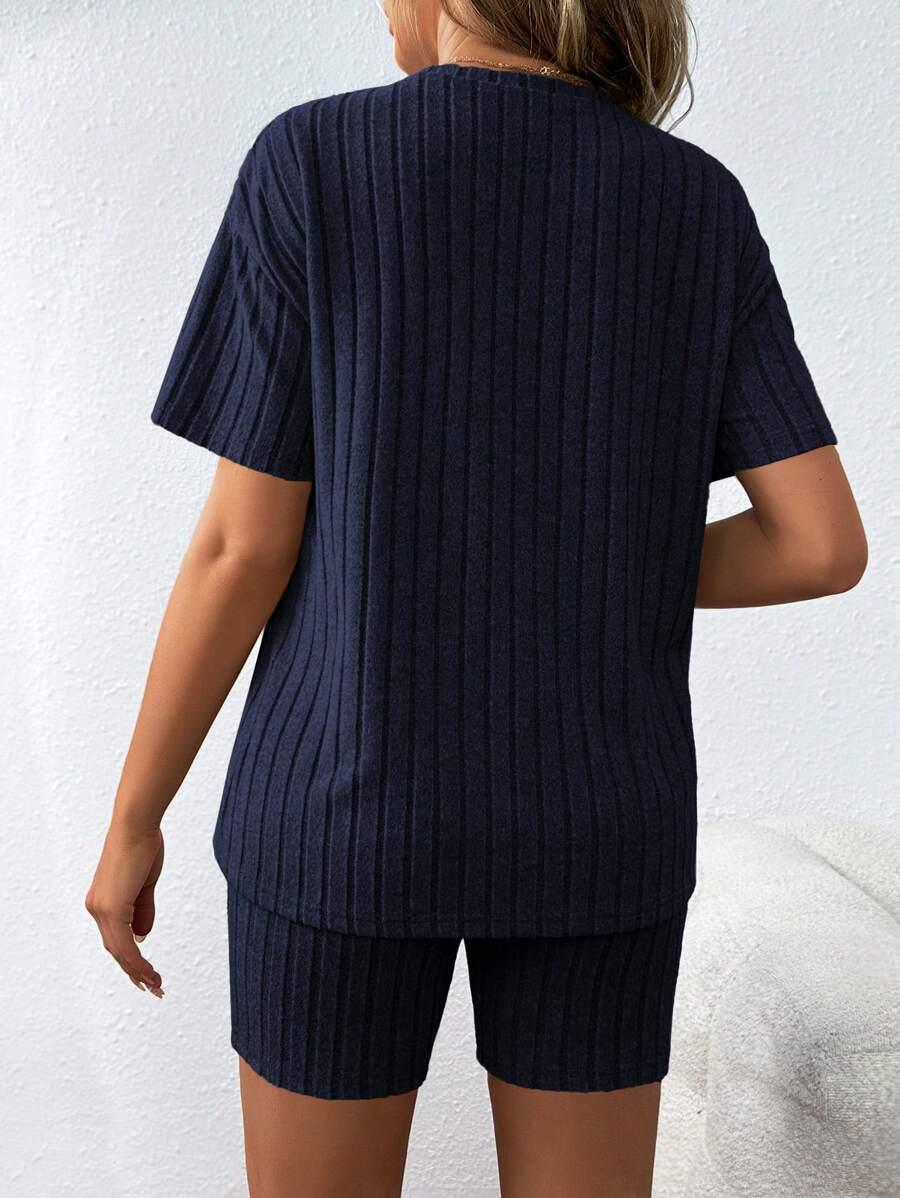 SHEIN GRANATOWE SPODENKI CIĄŻOWE S09__L