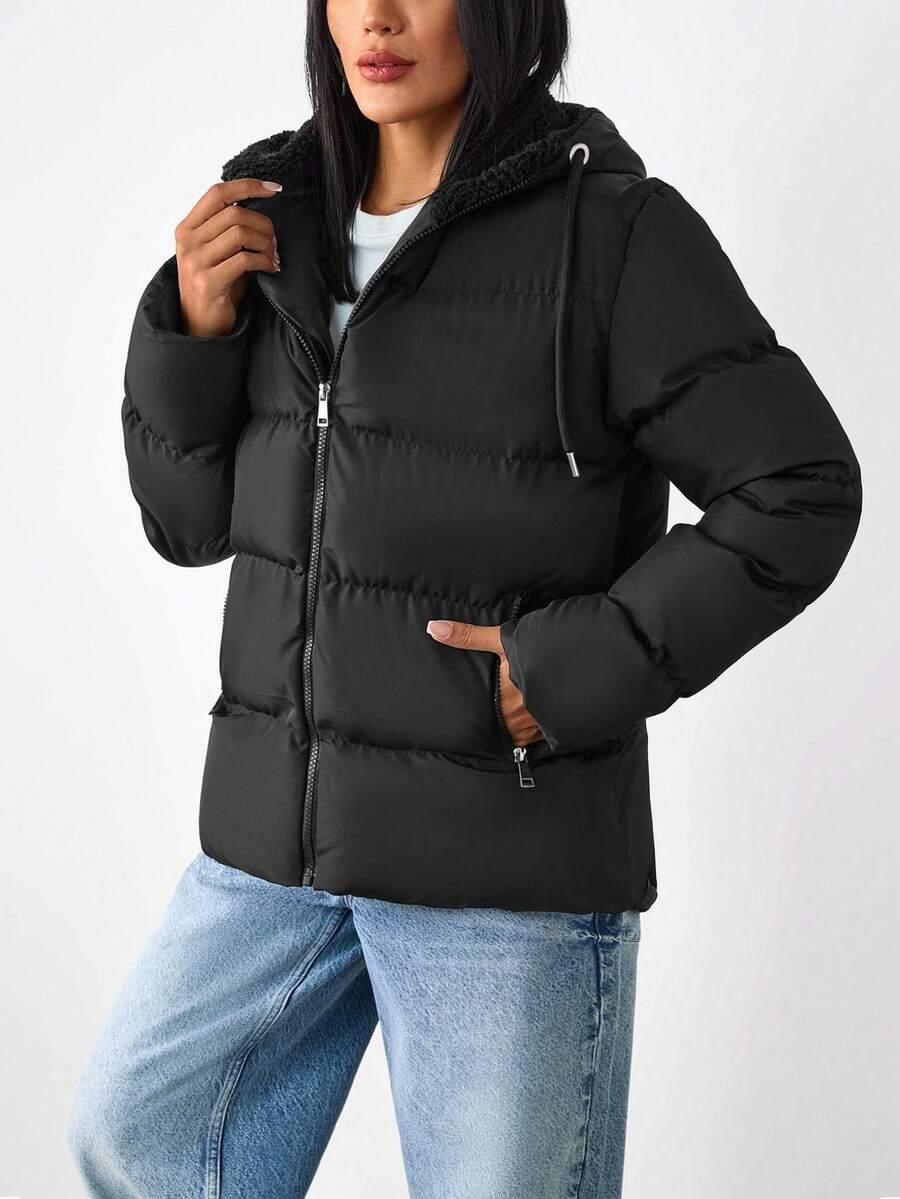 SHEIN CZARNA PIKOWANA KURTKA W01__M