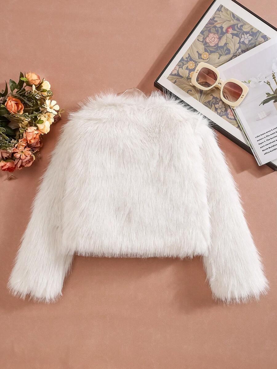 SHEIN BIAŁE SZTUCZNE FUTRO W01__146/152