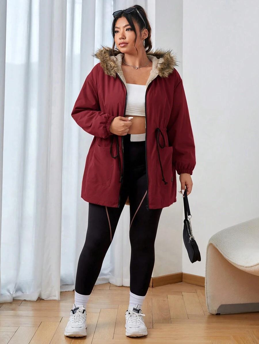 SHEIN CZERWONA KURTKA KAPTUR W01__XXL