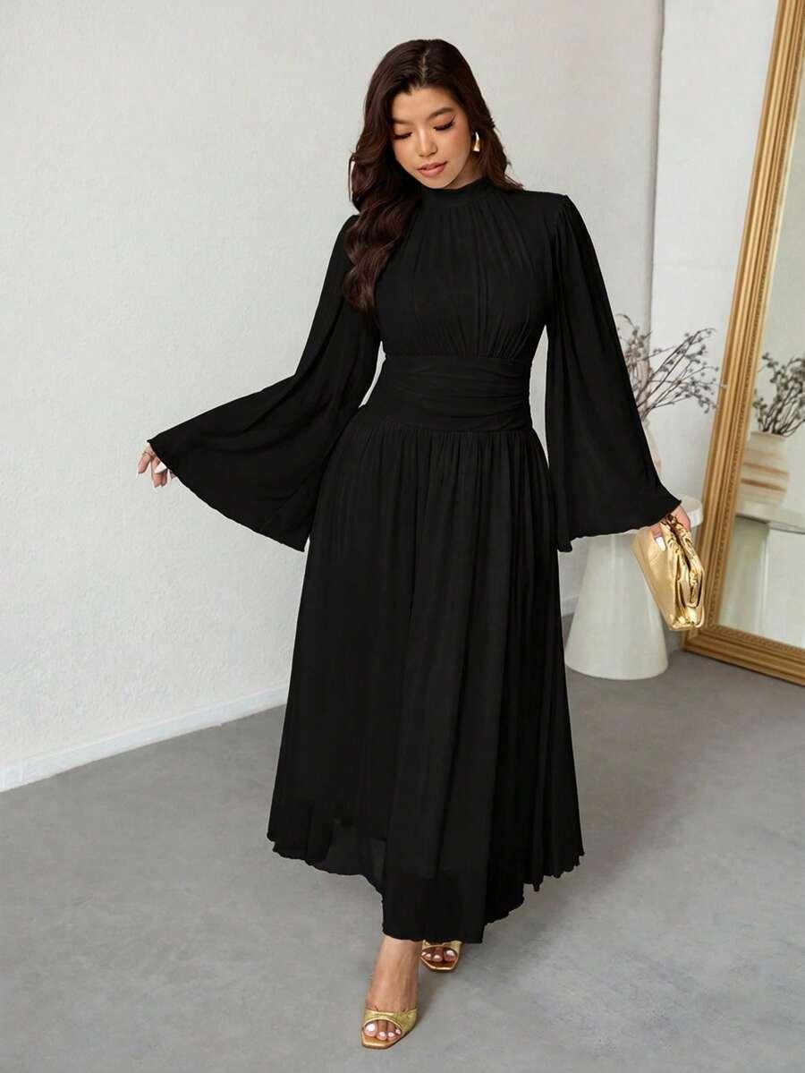 SHEIN CZARNA MAXI SUKIENKA S06__46