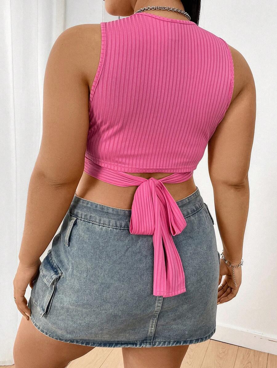 SHEIN RÓŻOWY TOP PRĄŻKI S06__46